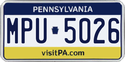 PA license plate MPU5026