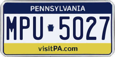 PA license plate MPU5027