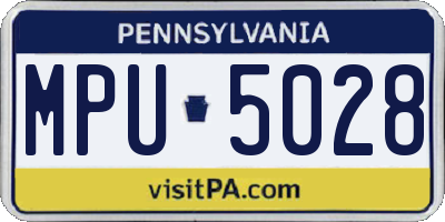 PA license plate MPU5028