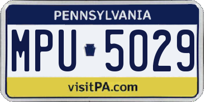 PA license plate MPU5029
