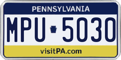 PA license plate MPU5030