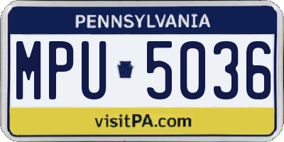 PA license plate MPU5036