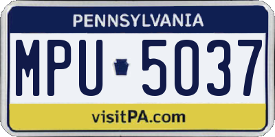 PA license plate MPU5037