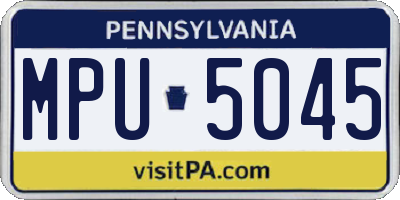 PA license plate MPU5045