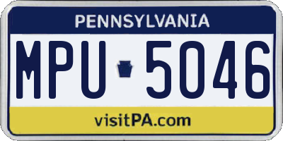 PA license plate MPU5046