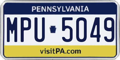 PA license plate MPU5049