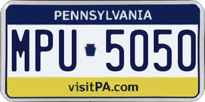 PA license plate MPU5050