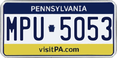 PA license plate MPU5053