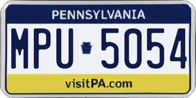 PA license plate MPU5054