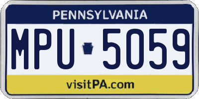PA license plate MPU5059