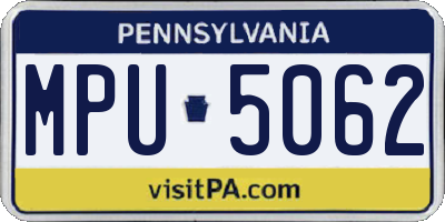 PA license plate MPU5062