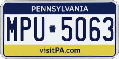 PA license plate MPU5063