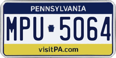 PA license plate MPU5064
