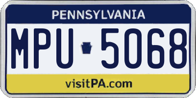 PA license plate MPU5068