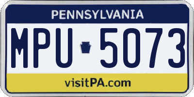 PA license plate MPU5073