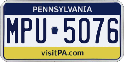 PA license plate MPU5076