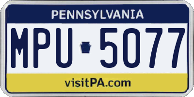 PA license plate MPU5077