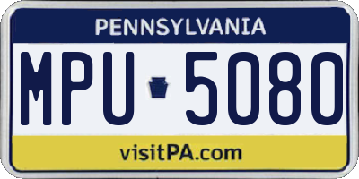 PA license plate MPU5080