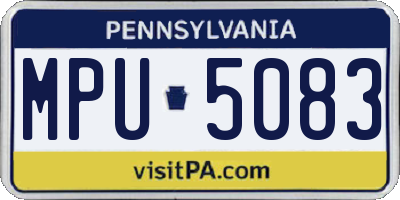 PA license plate MPU5083