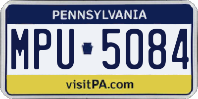 PA license plate MPU5084