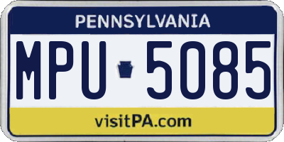 PA license plate MPU5085