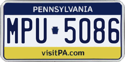 PA license plate MPU5086