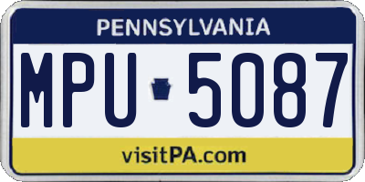 PA license plate MPU5087