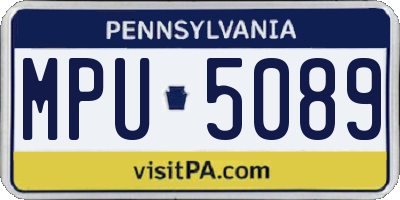 PA license plate MPU5089