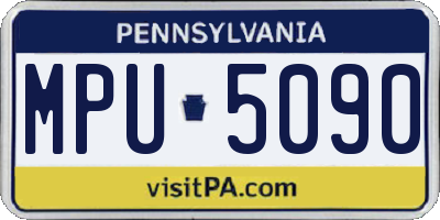 PA license plate MPU5090