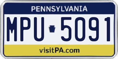 PA license plate MPU5091