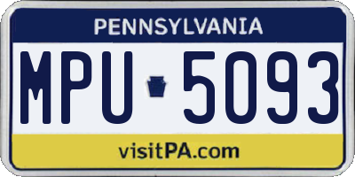 PA license plate MPU5093