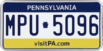 PA license plate MPU5096