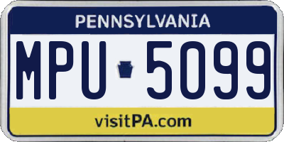 PA license plate MPU5099