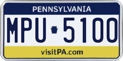 PA license plate MPU5100