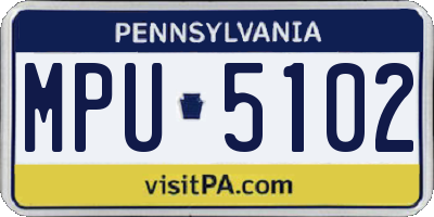 PA license plate MPU5102