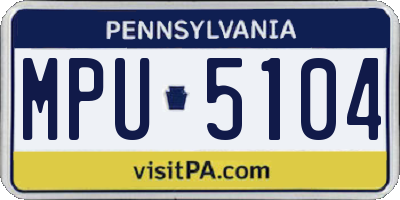 PA license plate MPU5104