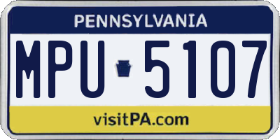 PA license plate MPU5107