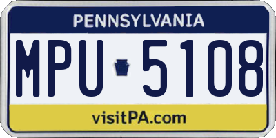 PA license plate MPU5108