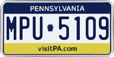 PA license plate MPU5109