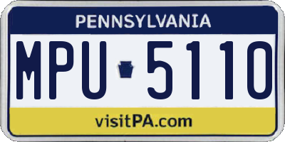 PA license plate MPU5110