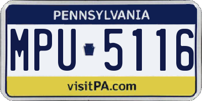 PA license plate MPU5116