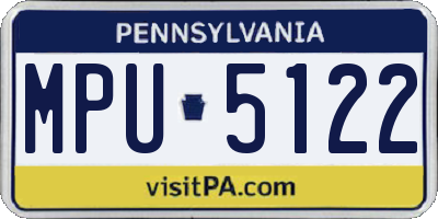 PA license plate MPU5122