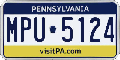 PA license plate MPU5124