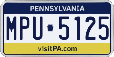 PA license plate MPU5125