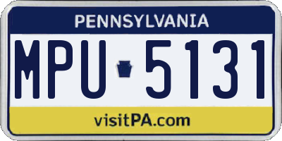 PA license plate MPU5131