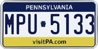 PA license plate MPU5133