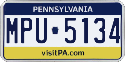 PA license plate MPU5134