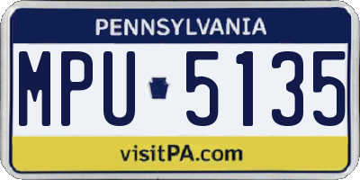 PA license plate MPU5135
