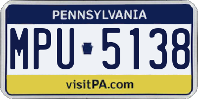 PA license plate MPU5138