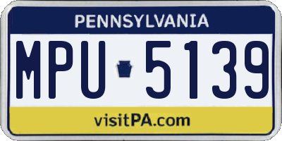PA license plate MPU5139